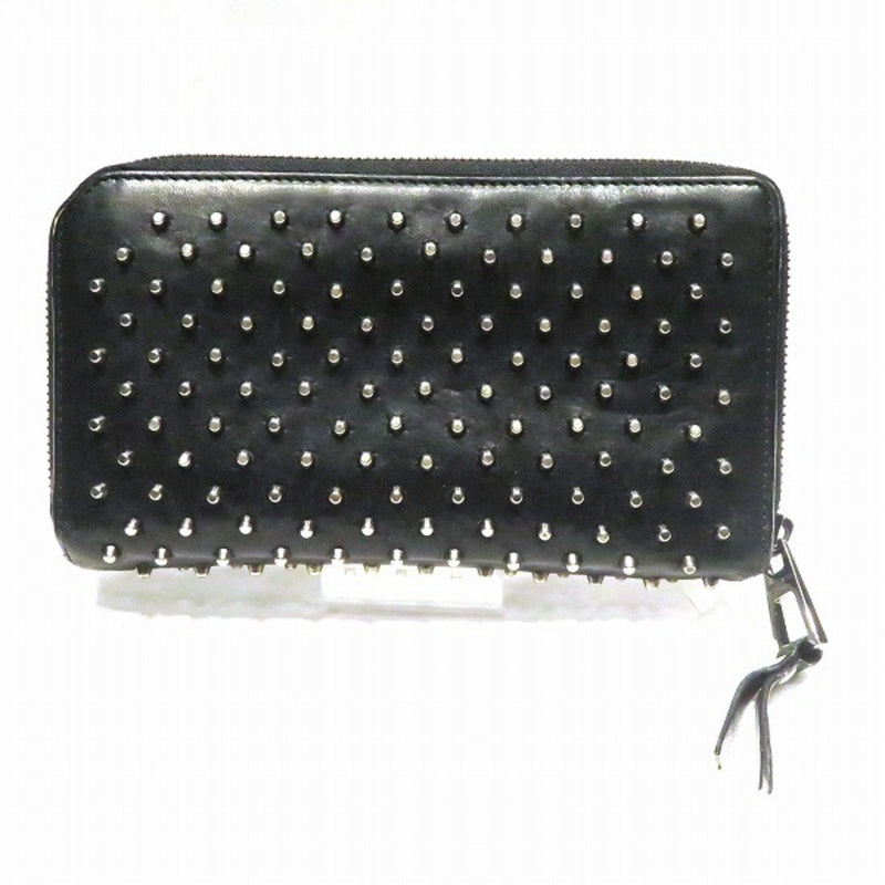 Jimmy Choo Black Leather Metal Long Wallet (Bi-Fold) (Pre-Owned)