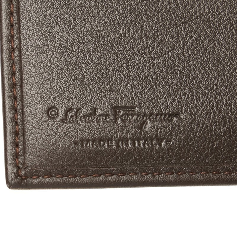 Salvatore Ferragamo Brown Leather Long Wallet (Bi-Fold) (Pre-Owned)