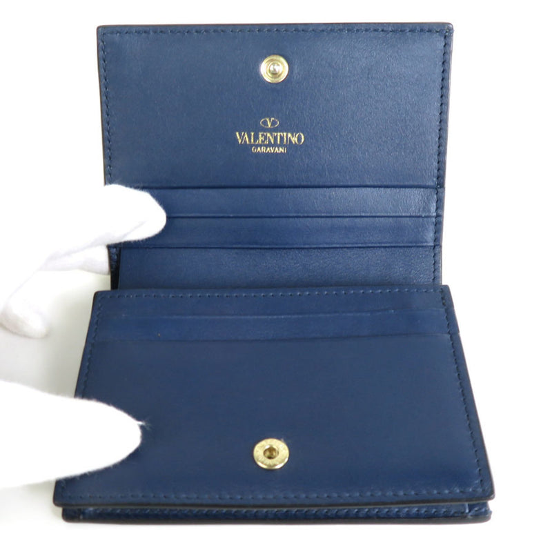 Valentino Garavani Navy Leather Wallet (Bi-Fold) (Pre-Owned)