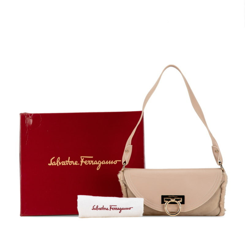 Salvatore Ferragamo Beige Pink Leather Shoulder Bag (Pre-Owned)