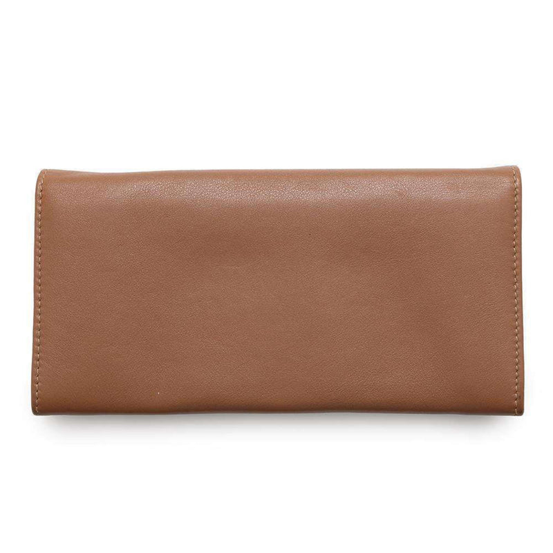 Bvlgari Brown Leather Long Wallet (Bi-Fold) (Pre-Owned)