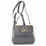 Salvatore Ferragamo Dark Navy Leather Shoulder Bag (Pre-Owned)