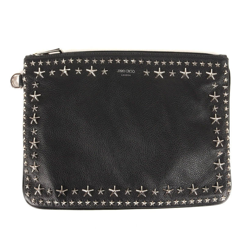 Jimmy Choo Black Leather Clutch Bag (Pre-Owned)