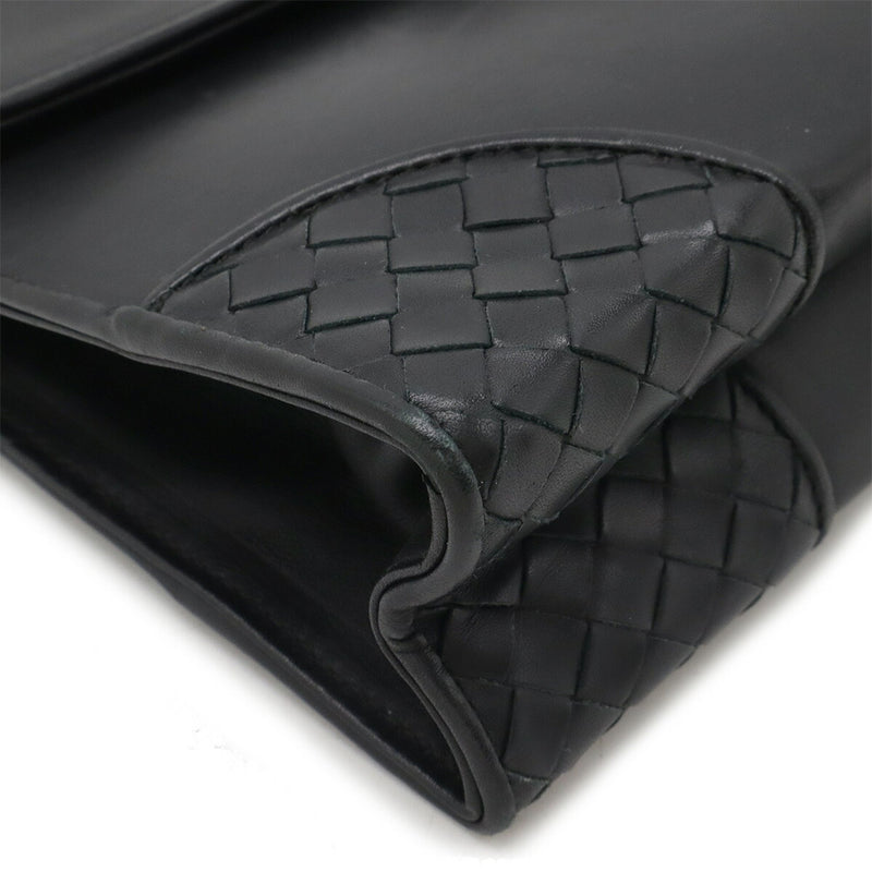 Bottega Veneta Black Leather Clutch Bag (Pre-Owned)