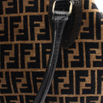 Fendi Beige Black Leather Fabric Handbag (Pre-Owned)