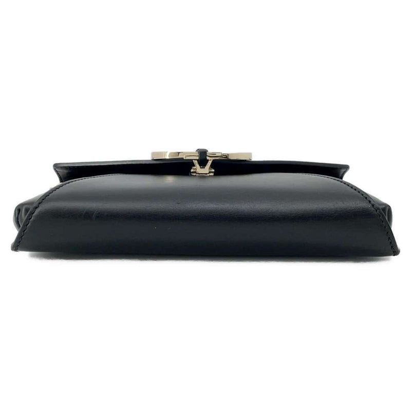 Valentino Garavani Black Leather Shoulder Bag (Pre-Owned)