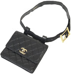 Chanel Black Leather Fanny Pack (Pre-Owned)