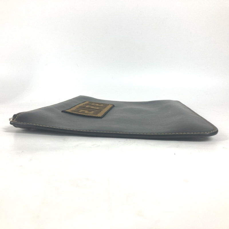 Fendi Black Brown Leather Clutch Bag (Pre-Owned)