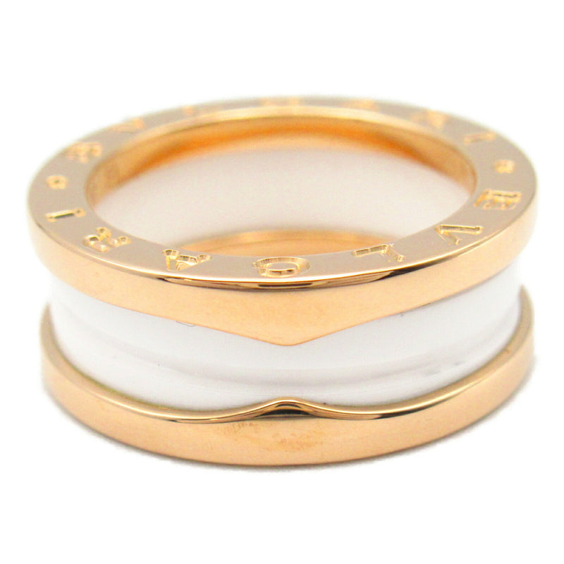 Bvlgari White Ceramic Pink Gold (18K) Band Ring (Pre-Owned)