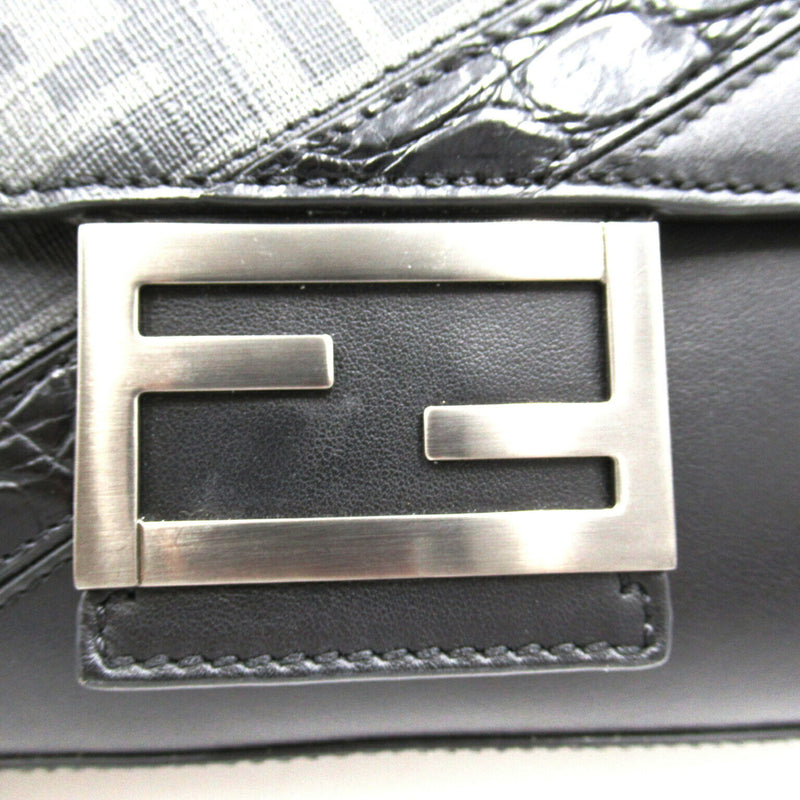 Fendi Black Coated Canvas Pvc Leather Shoulder Bag (Pre-Owned)