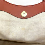 Gucci Beige Pink Canvas Leather Handbag (Pre-Owned)