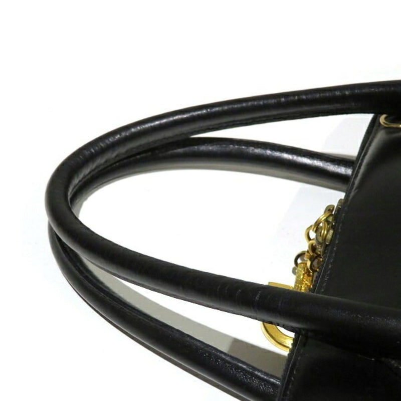 Salvatore Ferragamo Black Leather Shoulder Bag (Pre-Owned)