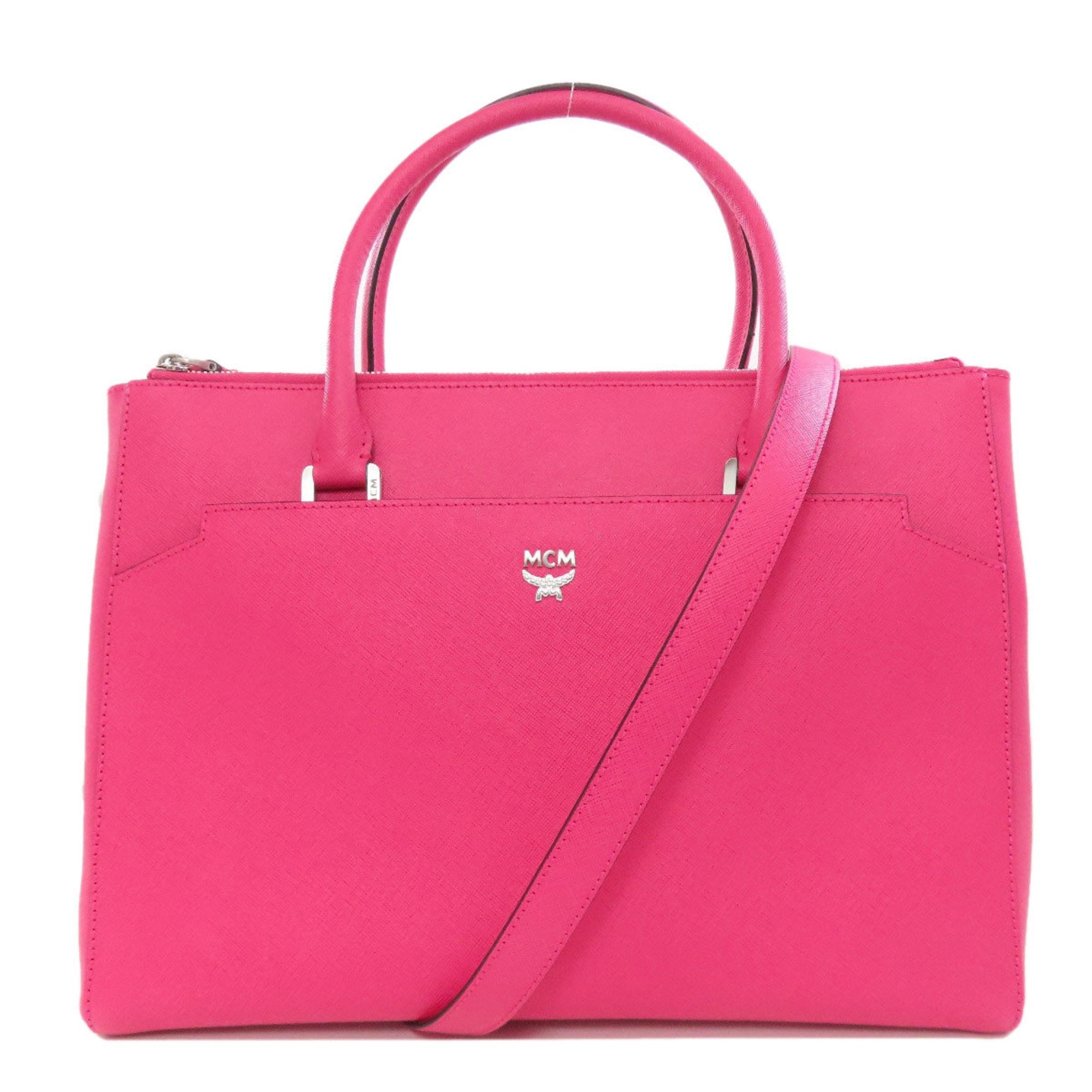 Mcm Pink Leather Tote Bag (Pre-Owned)