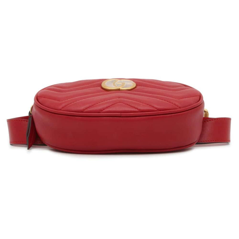 Gucci Red Color Leather Fanny Pack (Pre-Owned)