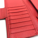 Bvlgari Red Leather Long Wallet (Bi-Fold) (Pre-Owned)