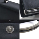 Salvatore Ferragamo Black Satin Metal Handbag (Pre-Owned)