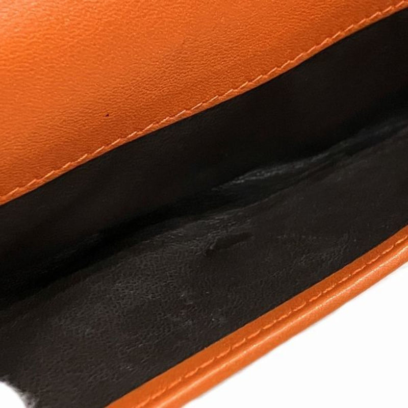 Gucci Beige Orange Canvas Leather Long Wallet (Bi-Fold) (Pre-Owned)