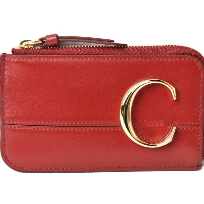 Chloé Red Color Leather Coin Purse/Coin Case