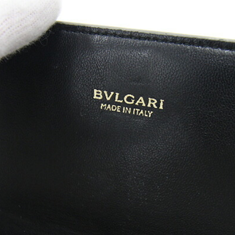 Bvlgari Bvlgari Bvlgari Black Silver Leather Long Wallet (Bi-Fold) (Pre-Owned)