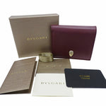 Bvlgari Bordeaux Leather Wallet (Bi-Fold) (Pre-Owned)