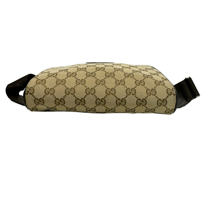 Gucci Beige Brown Canvas Leather Fanny Pack (Pre-Owned)