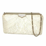 Jimmy Choo Champagne Leather Clutch Bag Handbag (Pre-Owned)