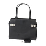 Salvatore Ferragamo Black Leather Handbag Shoulder Bag Tote Bag (Pre-Owned)