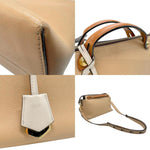 Fendi Beige Brown Leather Handbag Shoulder Bag (Pre-Owned)