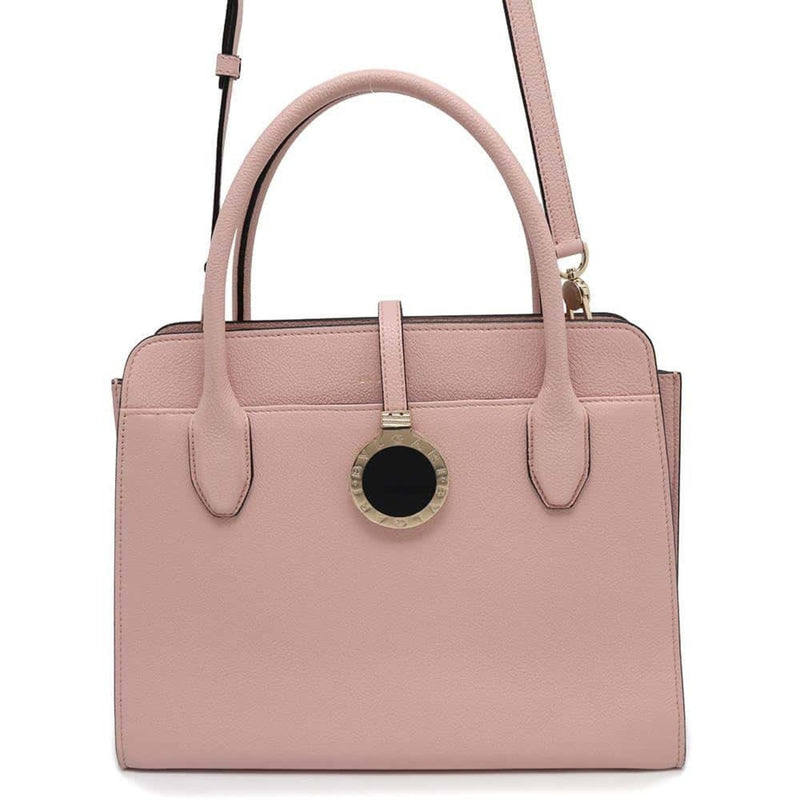 Bvlgari Pink Leather Handbag Shoulder Bag (Pre-Owned)