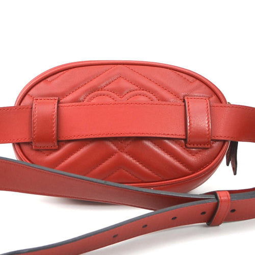 Gucci Red Color Leather Fanny Pack (Pre-Owned)