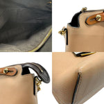 Fendi Beige Brown Leather Handbag Shoulder Bag (Pre-Owned)