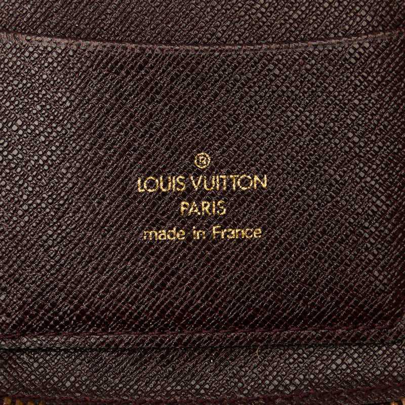 Louis Vuitton Acajou Wine Leather Long Wallet (Bi-Fold) (Pre-Owned)