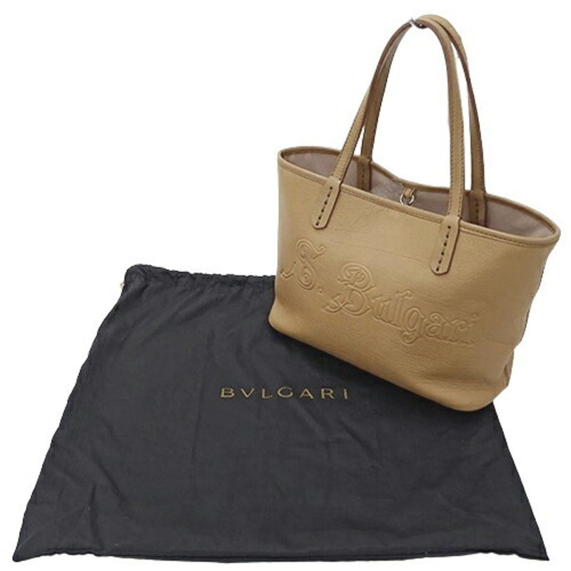 Bvlgari Beige Leather Tote Bag (Pre-Owned)