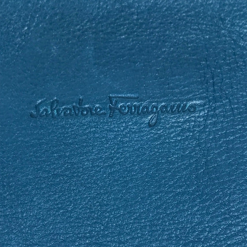 Salvatore Ferragamo Blue Leather Clutch Bag (Pre-Owned)