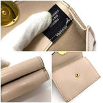 Fendi Beige Gold Pink Beige Leather Wallet (Tri-Fold) (Pre-Owned)