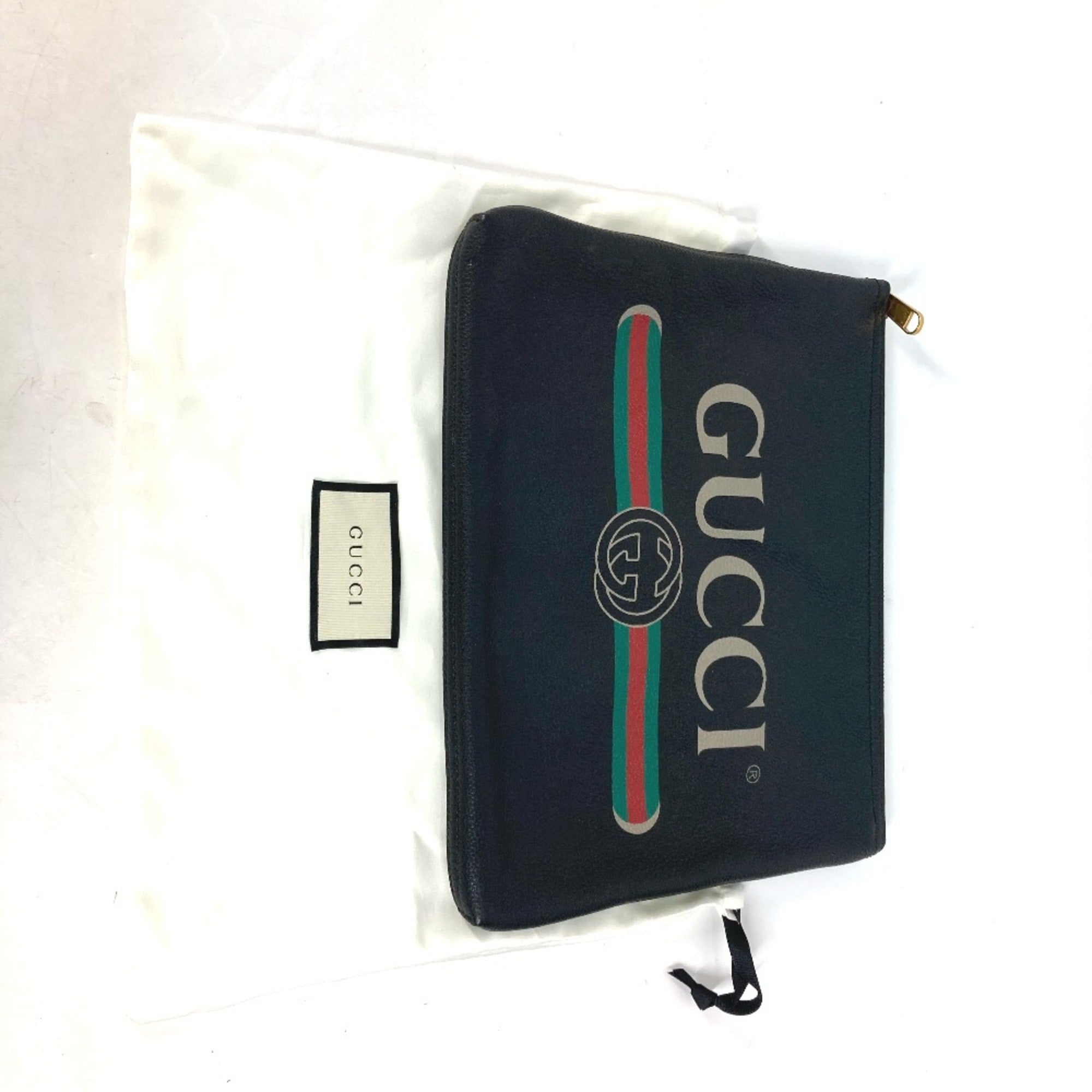 Gucci Black Leather Clutch Bag (Pre-Owned)