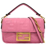 Fendi Baguette Pink Leather Shoulder Bag (Pre-Owned)