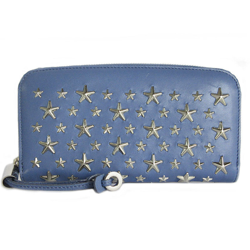 Jimmy Choo Blue Leather Long Wallet (Bi-Fold) (Pre-Owned)