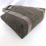 Bvlgari Logomania Brown Canvas Leather Handbag Tote Bag (Pre-Owned)