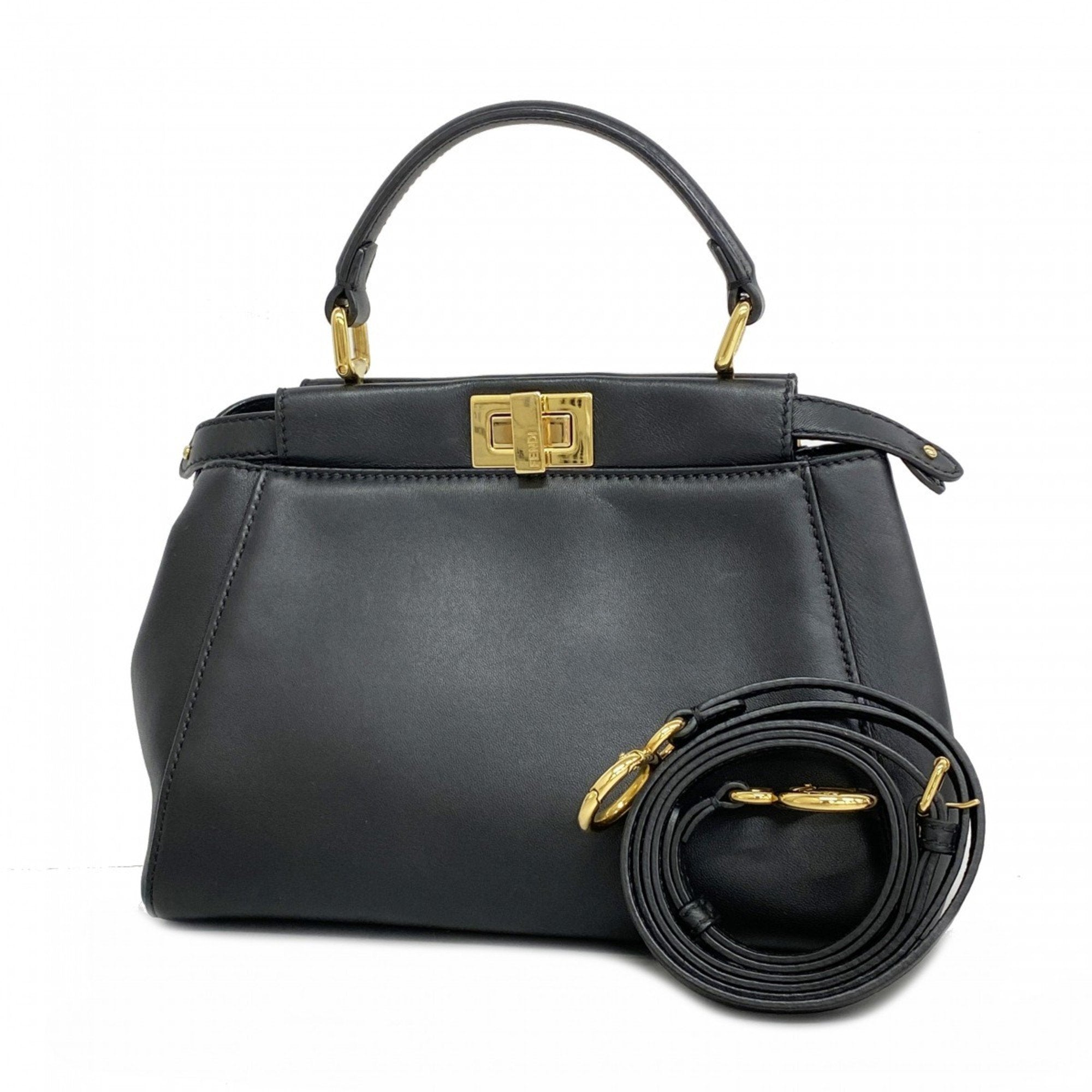 Fendi Black Leather Handbag (Pre-Owned)