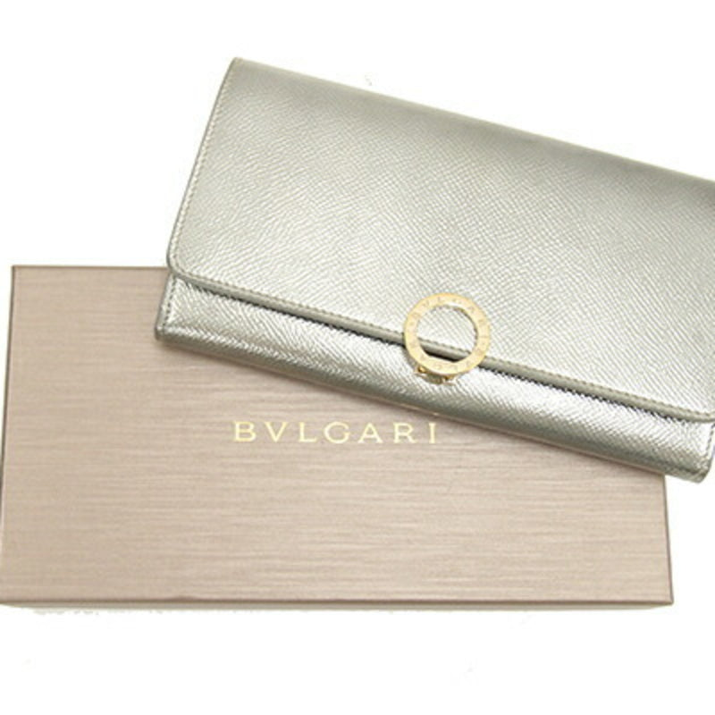 Bvlgari Bvlgari Bvlgari Black Silver Leather Long Wallet (Bi-Fold) (Pre-Owned)