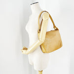 Versace Beige Leather Shoulder Bag (Pre-Owned)