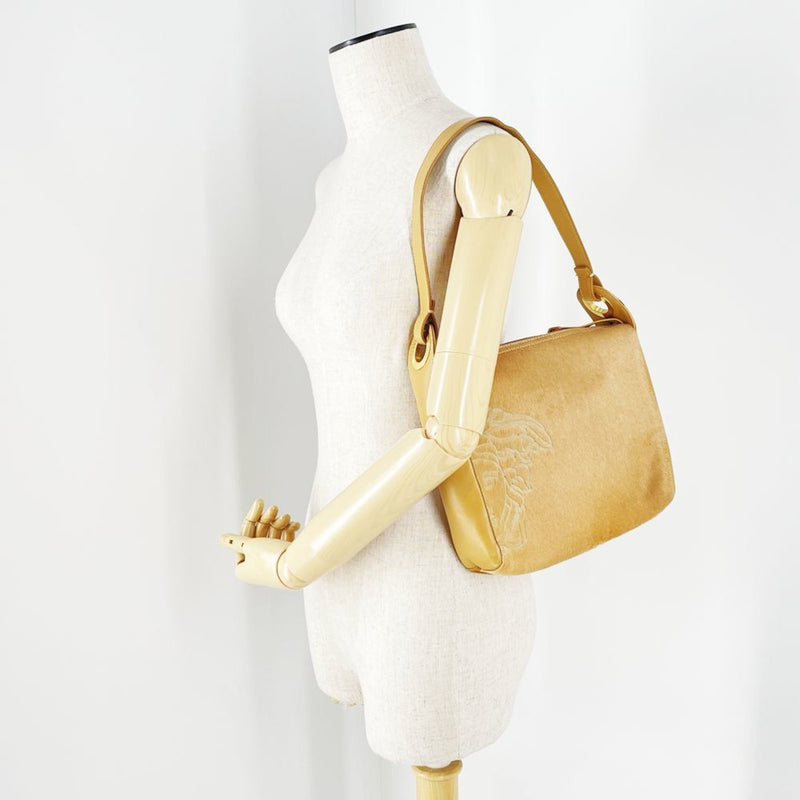 Versace Beige Leather Shoulder Bag (Pre-Owned)