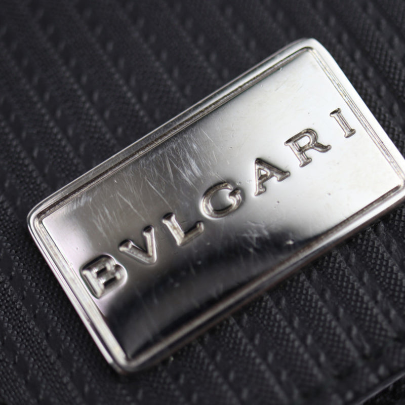 Bvlgari Black Pvc Leather Long Wallet (Bi-Fold) (Pre-Owned)