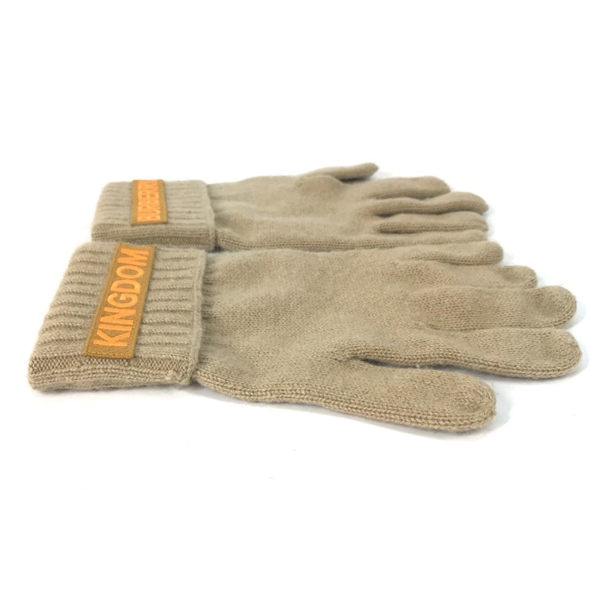 Burberry Beige Orange Cashmere Warm Gloves (Pre-Owned)