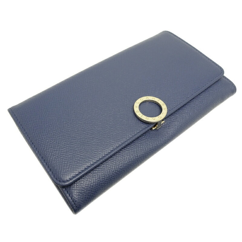 Bvlgari Blue Leather Long Wallet (Bi-Fold) (Pre-Owned)