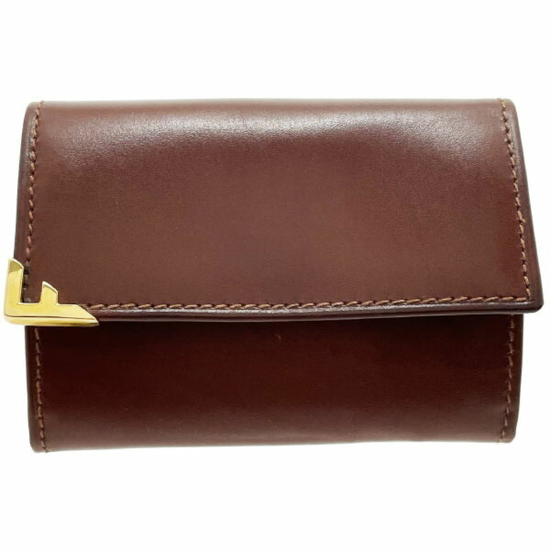 Salvatore Ferragamo Brown Leather Coin Purse/Coin Case (Pre-Owned)