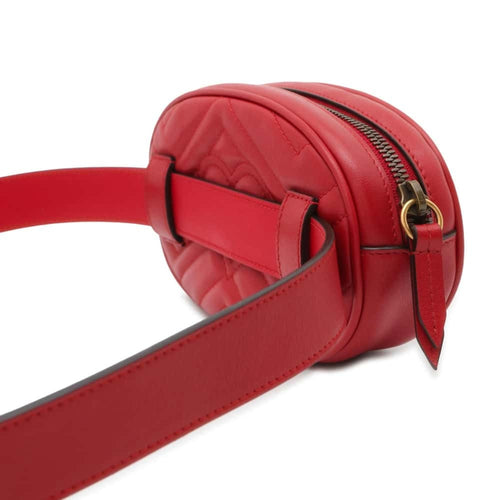 Gucci Red Color Leather Fanny Pack (Pre-Owned)