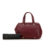 Bvlgari Wine Leather Handbag (Pre-Owned)