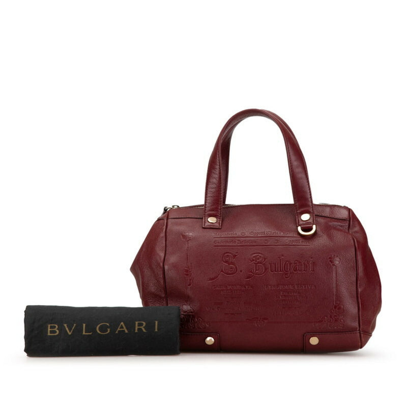 Bvlgari Wine Leather Handbag (Pre-Owned)